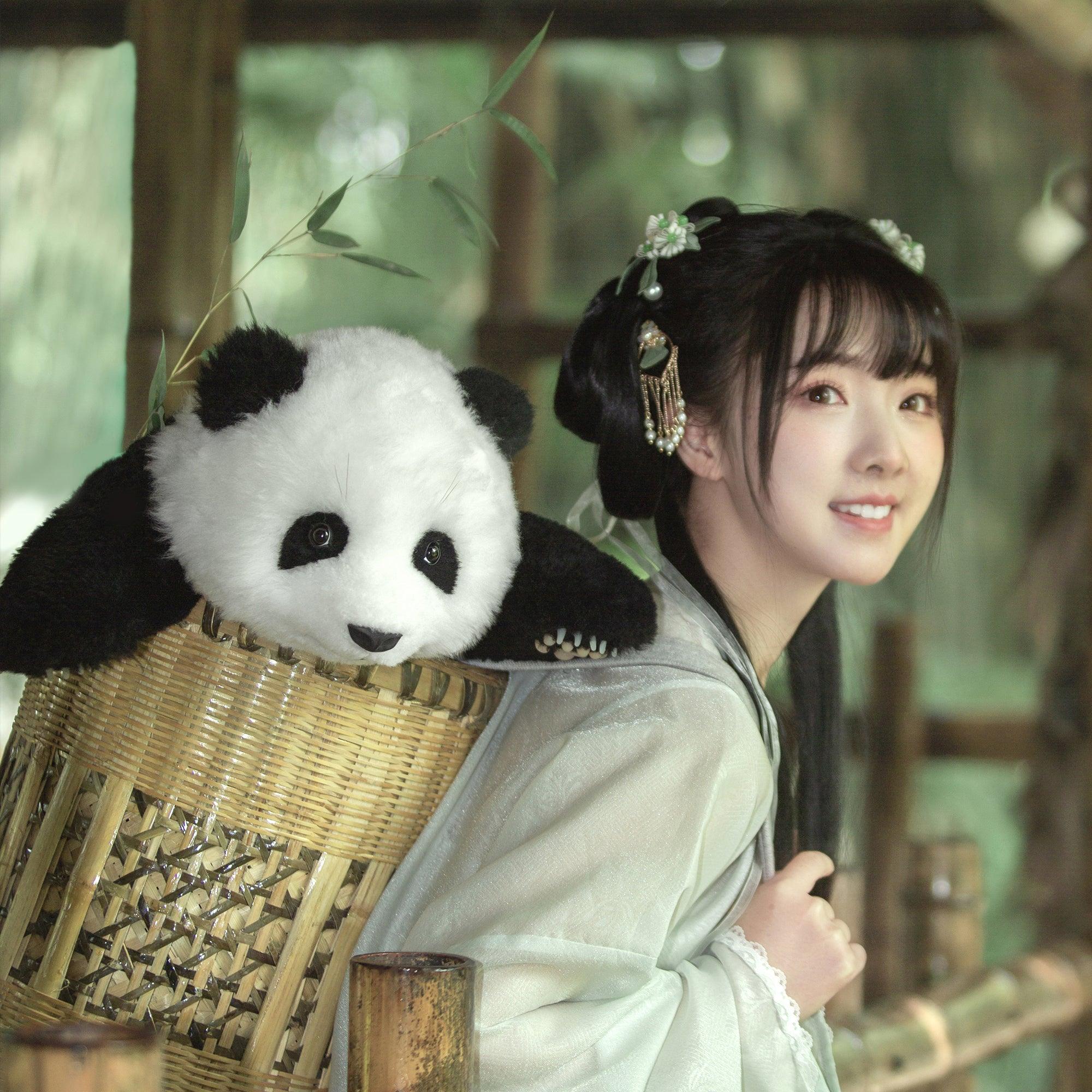Hehua Panda Wool Plush – Weighted Collectible Gift